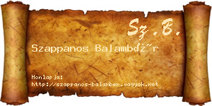 Szappanos Balambér névjegykártya
